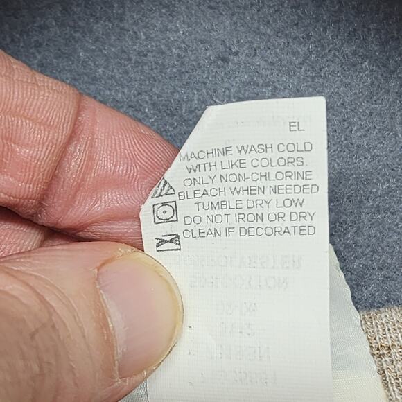 Vintage Granny Sweatshirt Womens Large Tan Embroidered Crewneck Lee Heavyweight - Picture 8 of 15